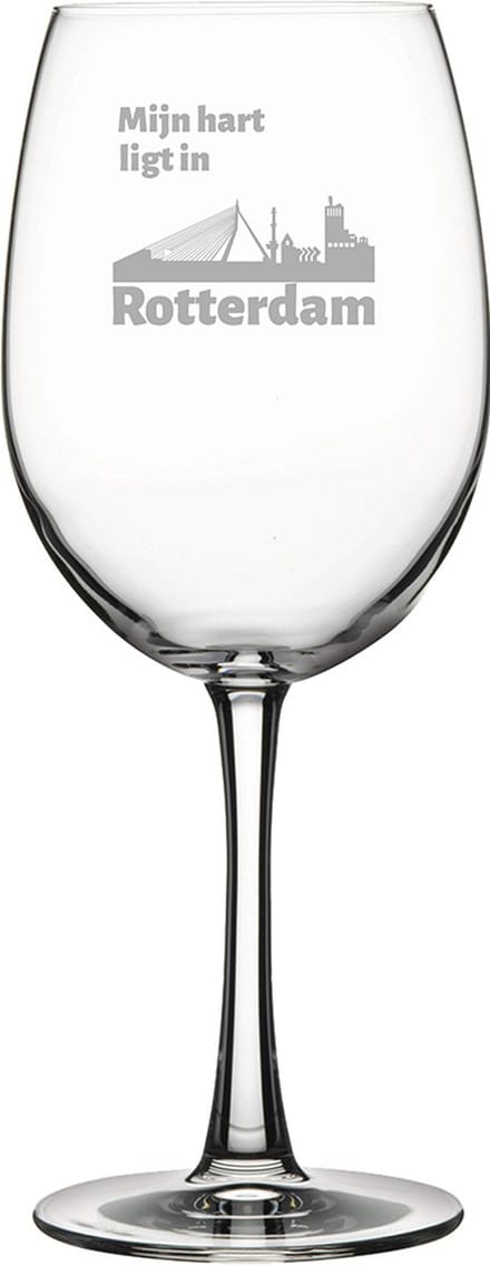 Gegraveerde Rode wijnglas 58cl Rotterdam