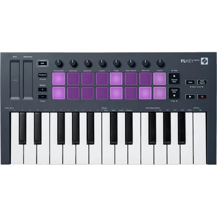 Novation Launchkey Mini 25 MK4 - MIDI Keyboard Controller - 2 Octaven Mini-Toetsen - 16 FSR Drumpad - 8 Encoders - OLED Display - USB-C - DAW Integratie