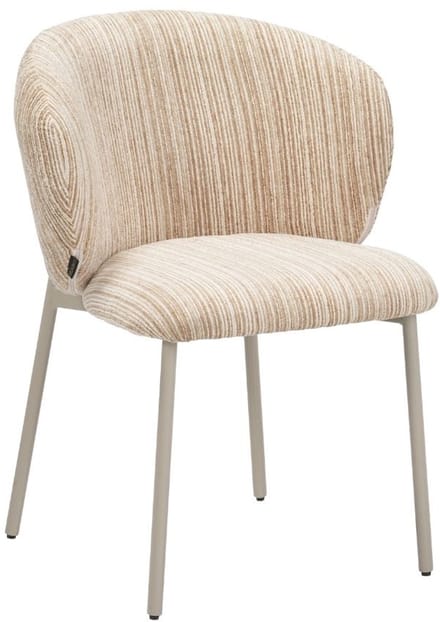 Bronx71® Eetkamerstoel Milo chenille beige/taupe - stoel