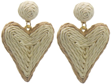 Oorbellen Hart – Kunststof – 6x4cm – Beige – valentijn – cadeau