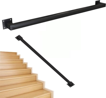Trapleuning - Steunrail - Veilige Ondersteuning - Stevig Smeedijzer - 30-600 cm - Zwart