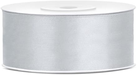 Hobbygroep satijnlint zilver 25 mm 25 m luxe knutselband.