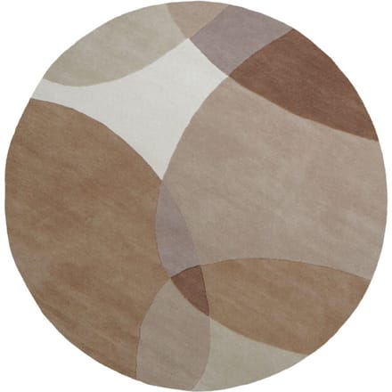 Veer Carpets Vloerkleed abstract /bruin rond ø200 cm
