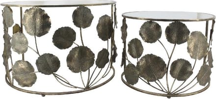 PTMD Kenzie Brass ijzeren bladeren salontafel