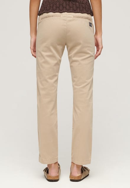 Superdry - Chino met halfhoge taille - Dames - Broeken