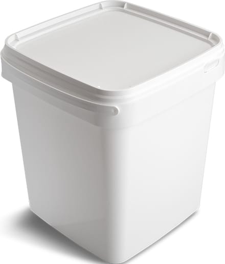 10 liter Emmer Wit Vierkant