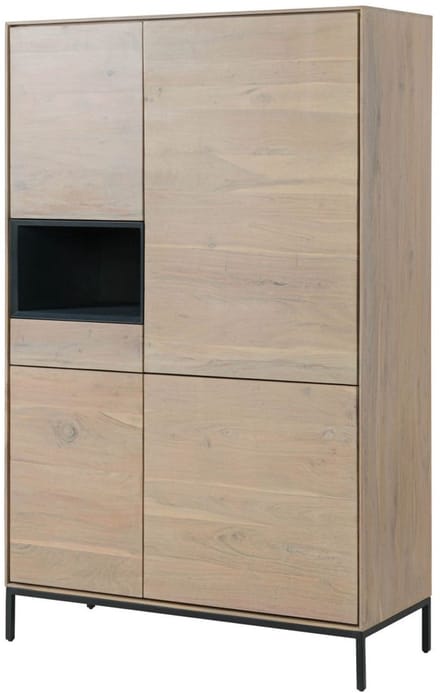 MASSIVMOEBEL24.DE acacia highboard lichtbruin massief hout 111x45x175 cm (BxTxH) geolied gemonteerd CHICAGO deels massief #09