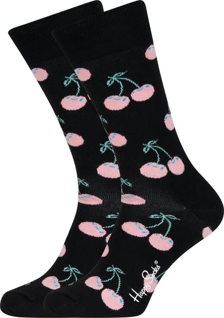 Happy Socks Cherry Sokken - Zwart/Roze - Maat 41-46