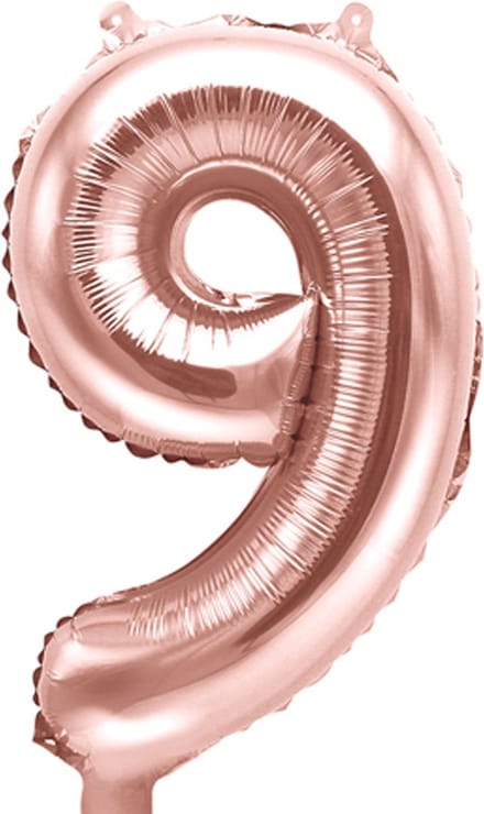 PARTYDECO - Kleine roségouden aluminium cijfer ballon