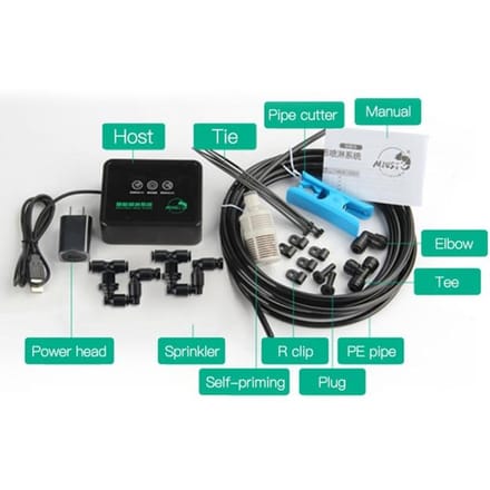 Intelligente reptielenterrariums Mistmachine Waterbevochtiger Timer Automatische bewatering Binnenmist Spraysysteem Kits Sproeier black