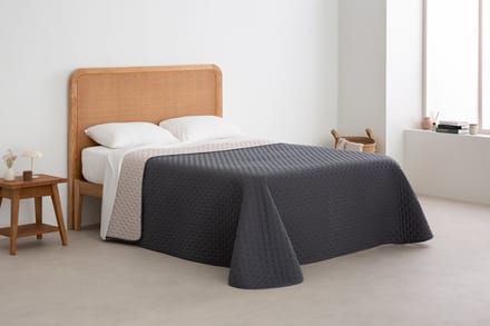 Belmarti Nature bedsprei 200 x 270 cm - grijs - omkeerbaar