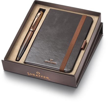 Sheaffer balpen - giftset 100 9374 - Coffee Edition - met klein notitieboek