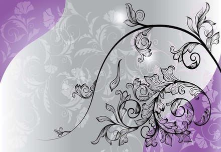 Fotobehang  Floral Pattern | XL - 208cm x 146cm | 130g/m2 Vlies