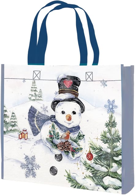 Goebel - Kerst | Boodschappentas Sneeuwpop Winter Dreams | Shopper - 37cm - 10 stuks