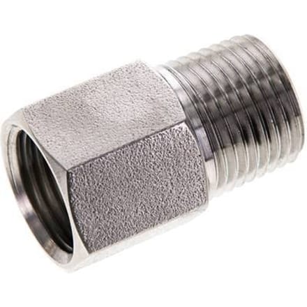 1/2'' NPT x 1/2'' NPT M/F RVS Extension 345 Bar - Hydrauliek - FL2S-MF-ST-012N