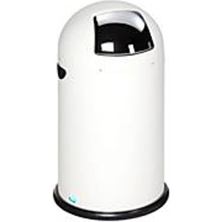 VAR afvalbak, 22 l, stalen binnenemmer, metalen handvat, wit