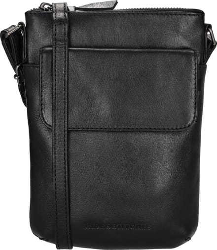 Hide & Stitches Porto Crossbodytas - Zwart - 100% Leer.