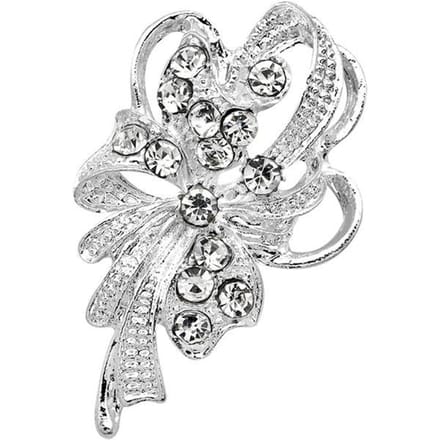 Boucle de foulard en soie mode polyvalente Broche mariage strass perle Broche corsage strass mariage Broche pour femme white