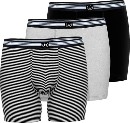bugatti PRAG Heren Longpant 3 Pack - Grijs/zwart/gestreept - Maat M