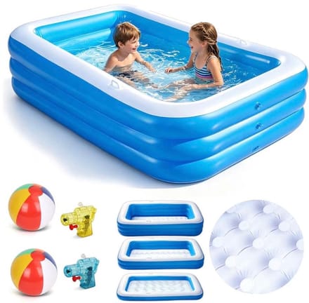 BIXc® - Opblaasbaar kinderzwembad camping - opblaasbaar zwembad blauw