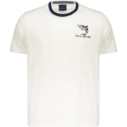 T-shirt met print op de borst man creme