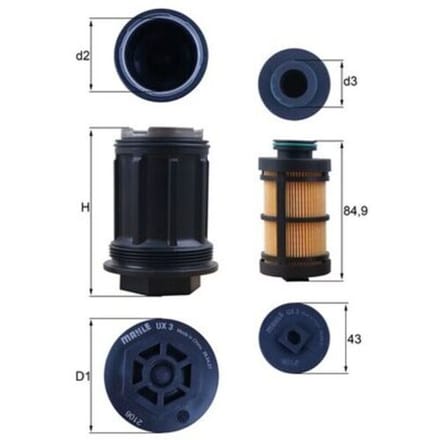 Ureumfilter MAHLE UX 3KIT