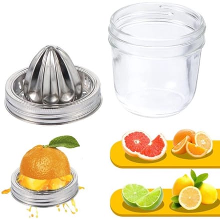 Zeynomax - Jar Glas Citrus Lime Oranje Juicer - Handmatige Squeezer - 280ml