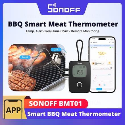 SONOFF BMT01 BBQ-vleesthermometer Draadloos slim grillgereedschap Kooktemperatuuralarmer Timerherinnering Temperatuurgrafiek EWeLink APP