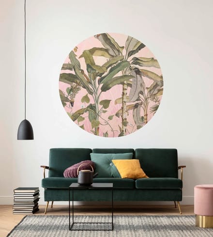 Fotobehang - Botany 125x125cm - Rond - Vliesbehang - Zelfklevend
