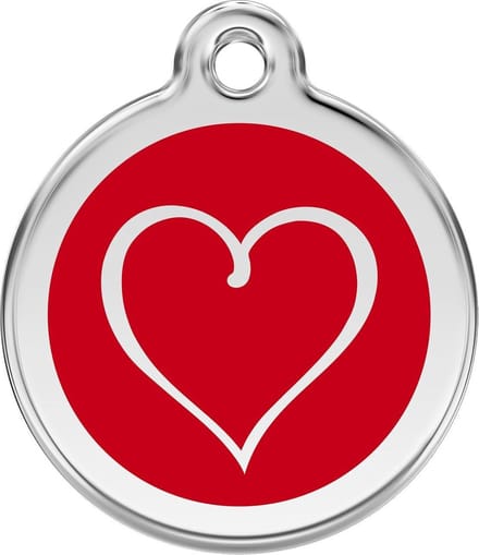 Red Dingo Hondenpenning 30 mm tribal hart rood