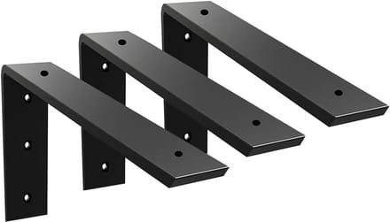 Stevige Werkblad Ondersteuning Beugels 3 Pack Zwart L-vormig voor Graniet en Hout