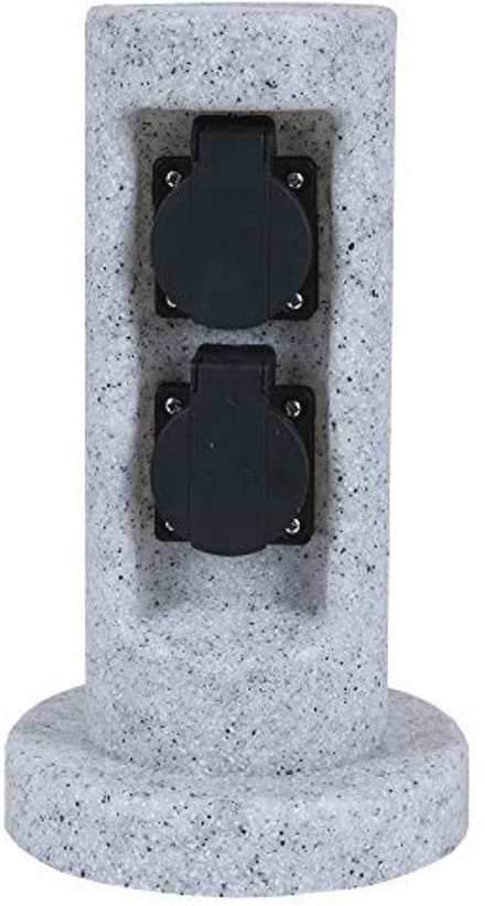 Ronde Stekkerzuil met 2 Stopcontacten voor Tuin