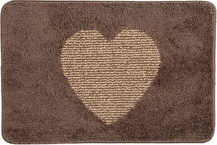 Clayre & Eef Badmat 58x38x1 cm Bruin Polyester Hart