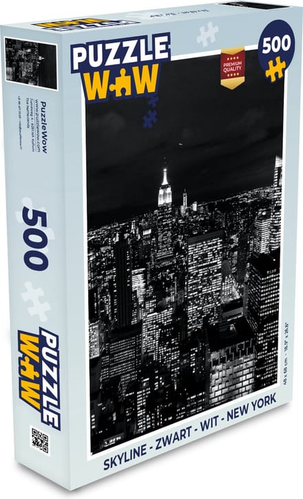 Puzzel Skyline - Zwart - Wit - New York - Amerika - Legpuzzel - Puzzel 500 stukjes