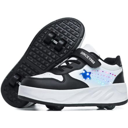 Nieuwe Schaatsen, Sneakers, Kinderen's Wegloop Schoenen, Vierwiel Katrollen, Beloopbaar, Demonteerbaar Flits 40 white