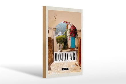 Holzschild Reise 20x30cm Mojacar Spain Spanien Urlaub