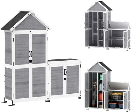 Outsunny - Tuingereedschapshouder - Dennenhout - 89L x 51B x 182H cm