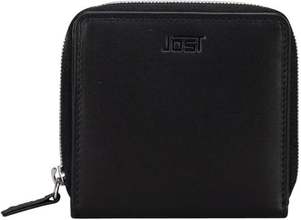 JOST Leren portemonnee Odense Zip Wallet Black zwart