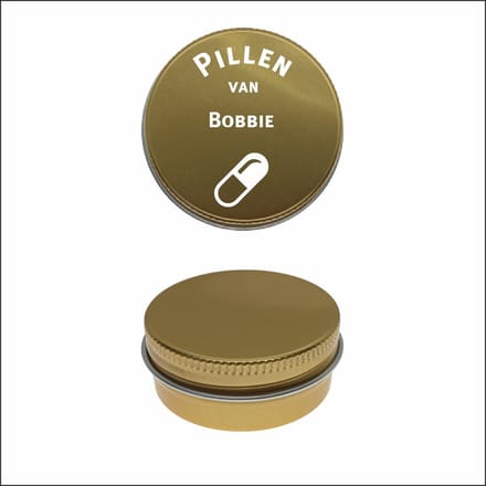 Pillen Blikje Met Naam Gravering - Bobbie