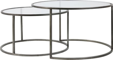 Light & Living Salontafel Duarte - Vintage Tin - Ø65+Ø75cm - Modern