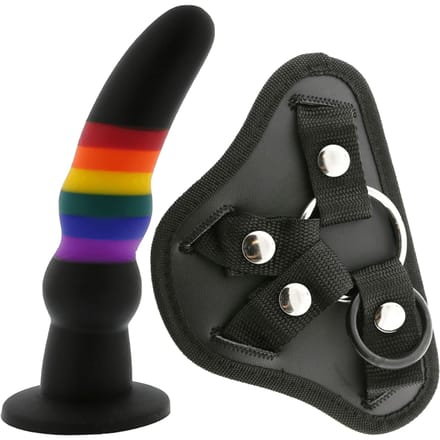 Dreamtoys Essentials strap-on massief dildo - Multicolor