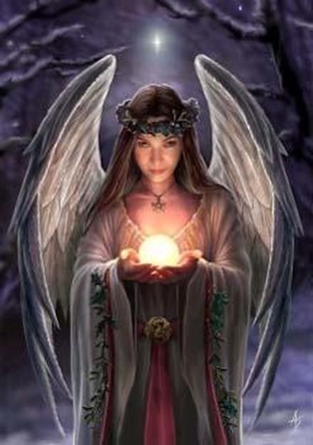 Anne Stokes Kerstkaart Yuletide Angel