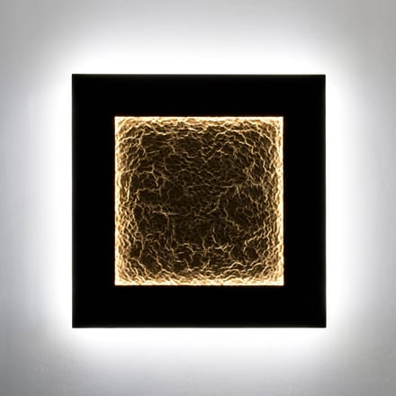 Holländer Plenilunio Eclipse LED wandlamp, bruin/goudkleurig, 80 cm