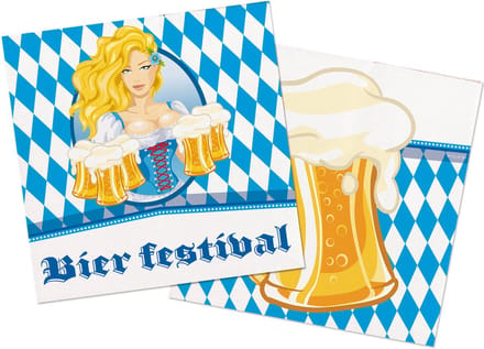 Oktober Bier Festival Bierpullen Servetten 33x33cm - 20 stuks