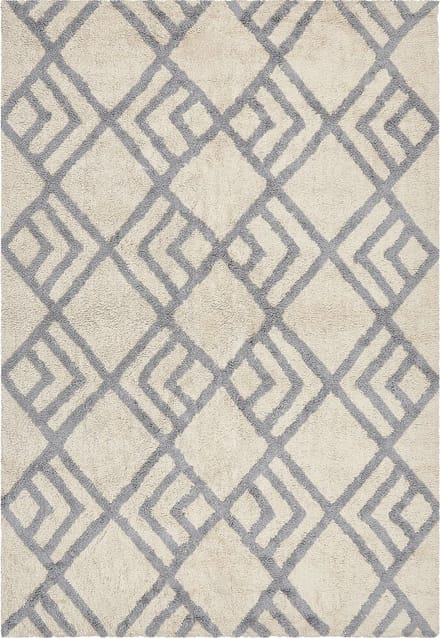 NEVSEHIR - Laagpolig vloerkleed - Lichtbeige - 140 x 200 cm - Katoen