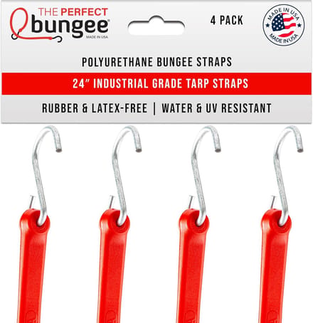 Heavy Duty Bungee Straps 18" - 4 Pack in Zwart voor krachtig gebruik