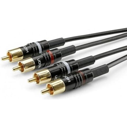 Sommer Cable HBP-C2-0150 Jackplug / Cinch Audio Aansluitkabel [2x - 2x Cinch-stekker] 1.50 m Zwart