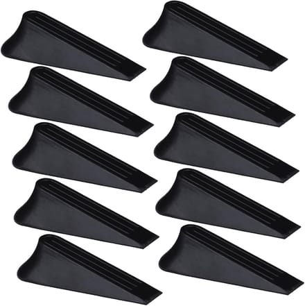 Deurstoppers Set - Deurwiggen - Deur Beveiligen - Rubberen Materiaal - 11x3.9cm - Zwart