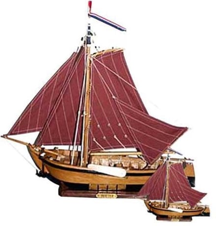 Flyer Botter Zeilschip 24 cm - houten scheepsmodel - compleet opgebouwd