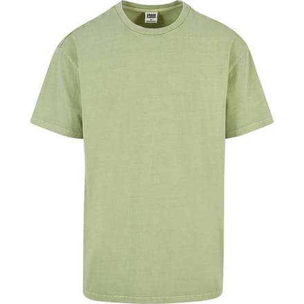 Urban Classics - Heavy Oversized Acid Wash Heren T-shirt - M - Groen